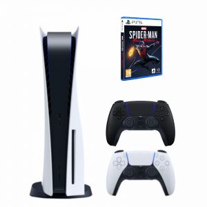 Sony Playstation 5 Oyun Konsolu PS5 Siyah Kol + Spider Man Mıles Morales Oyun (Euro Asiya Garantili)